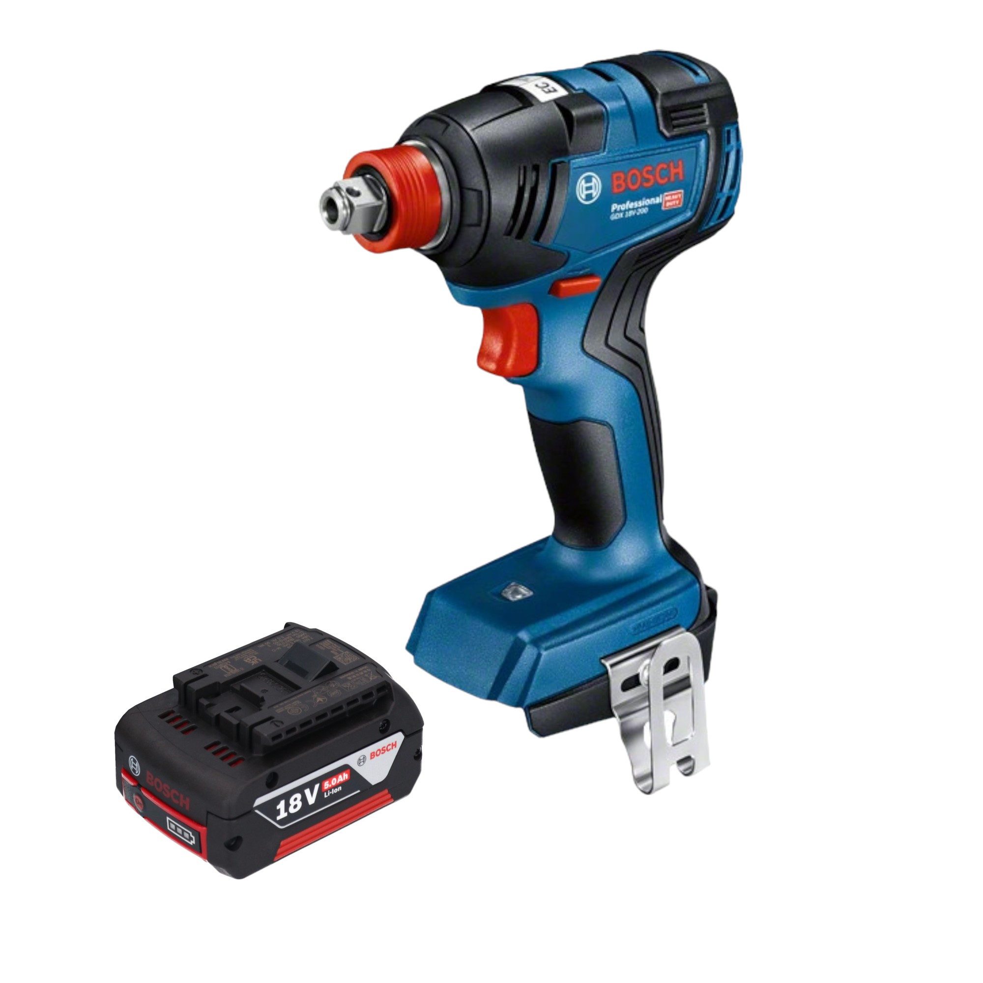 Bosch Professional Akku-Schlagschrauber GDX 18V-200 Professional Akku Drehschlagschrauber 18 V 200 Nm