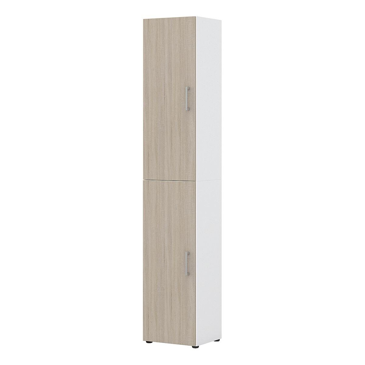 OH, Schrank, röhr 2 6 weiß/Sonoma cm Eiche wechselbar, 40x212,5 Türen, Aktenschrank 2 Office Direct Anschlag