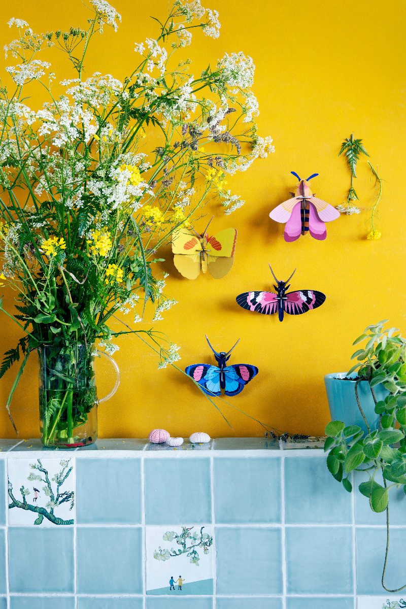 studio ROOF Wanddekoobjekt 3D Pinke Biene (1 St), Zum Zusammenstecken