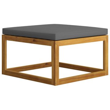 vidaXL Loungesofa Hocker mit Dunkelgrauem Kissen Massivholz Akazie, 1 Teile