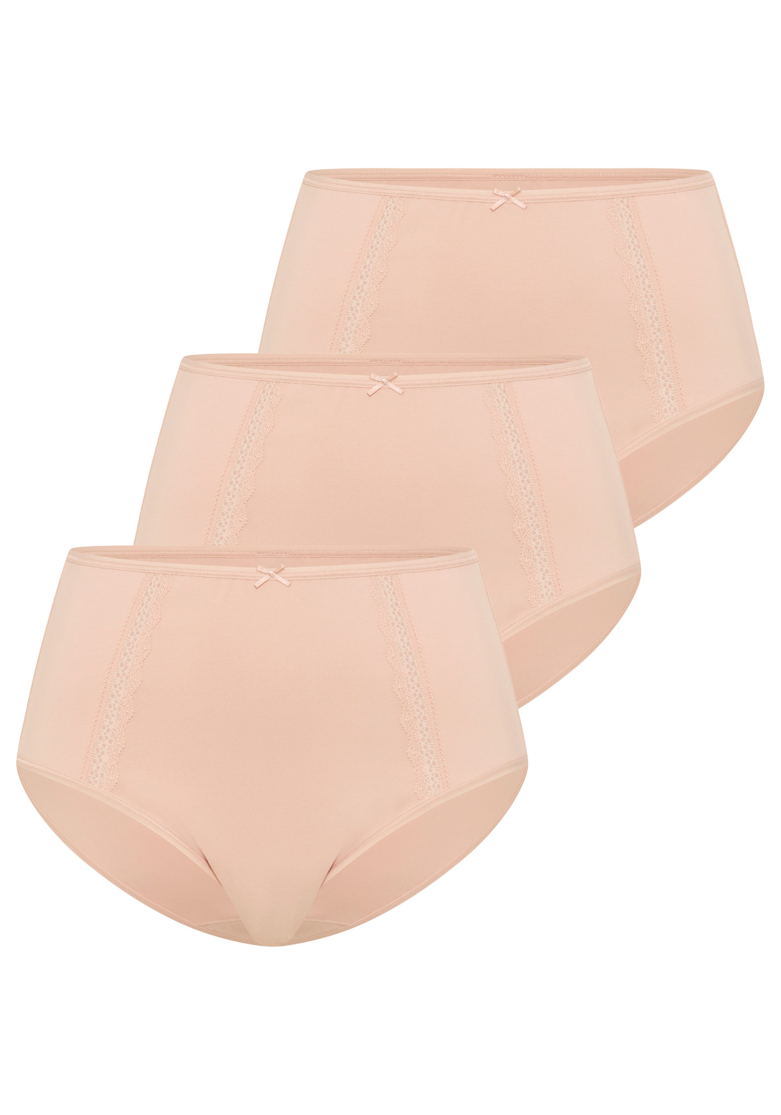 YSABEL MORA Taillenslip (3er Pack) Spitze, elastisch, weich, formend, Baumwollmix