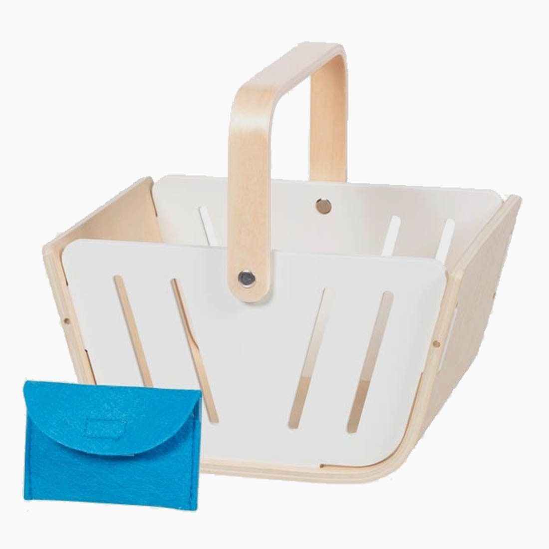 goki Spiel-Einkaufswagen Einkaufskorb MiniShopper, mit Geldbörse, (packung, 2-tlg., set), Mehr als nur ein Kaufmannsladen-Zubehör