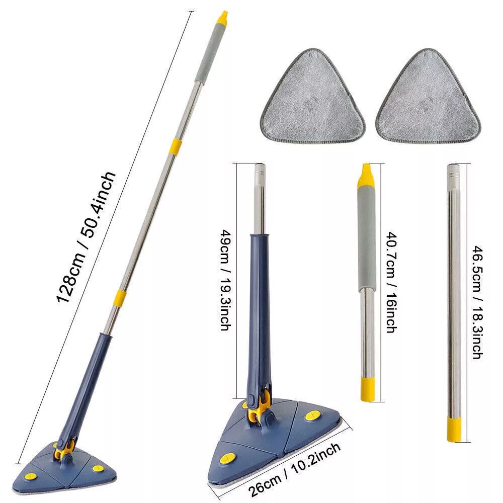 REDOM Wischmopp Dreieckiger 2 in 1 Mikrofaser Bodenwischer, (Dreieckiger Reinigungsmopp), für Ecken Fliesen Laminat Parkett Fenster Möbel