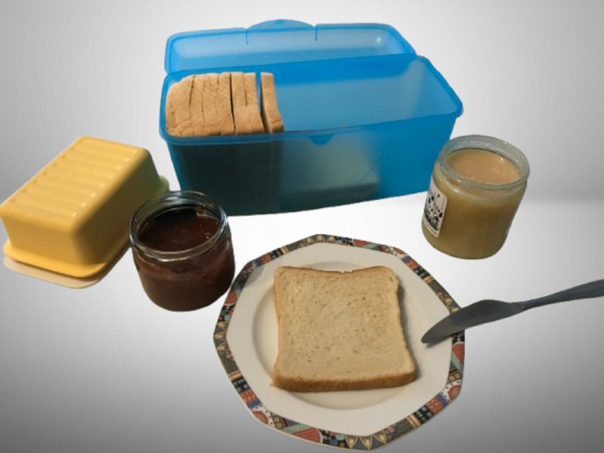 Lomatek Vorratsdose Toastbrotbox mit Klickverschluss, Kunststoff BPA-frei, blauaqua