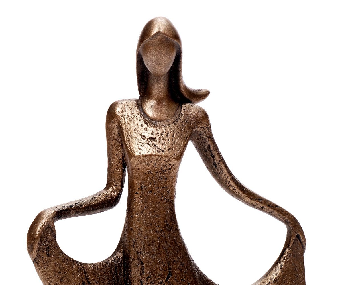 Brillibrum Dekofigur Skulptur Tänzerin Bronze Figur Statue Tänzerin Dekofigur Frau Frauen Kunstharz Deko Braut