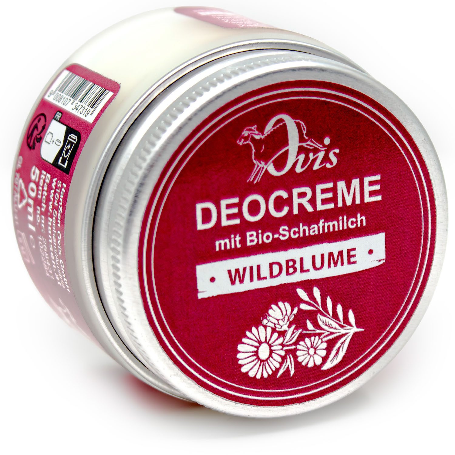 Ovis Deo-Creme "Wildblume" Körperpflegeduft 50ml, Made in Österreich, 1-tlg., Glastiegel mit Schraubverschluß