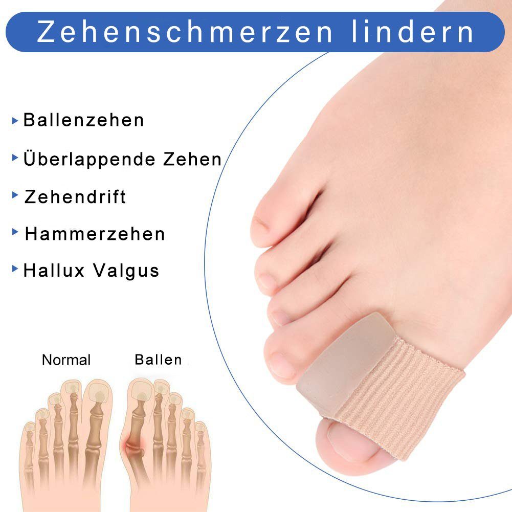 COOL-i ® Hallux-Bandage Zehenspreizer Gel – 2 Paar Soft-Silikon Zehentrenner, bei Hallux Valgus & Hammerzehen