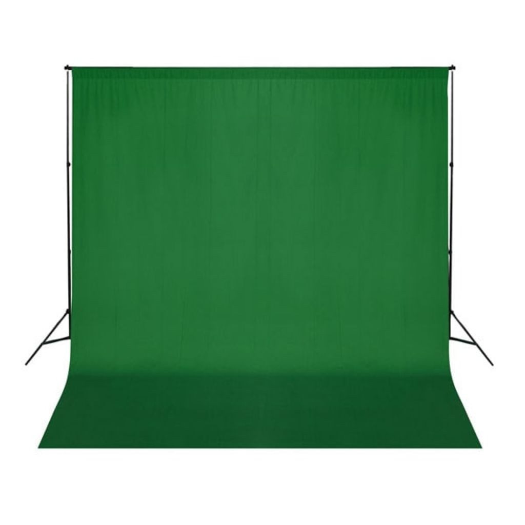 vidaXL Fotohintergrund 300 x 300 cm Fotohintergrund Baumwolle Grün 300x300 cm Chroma-Key Foto