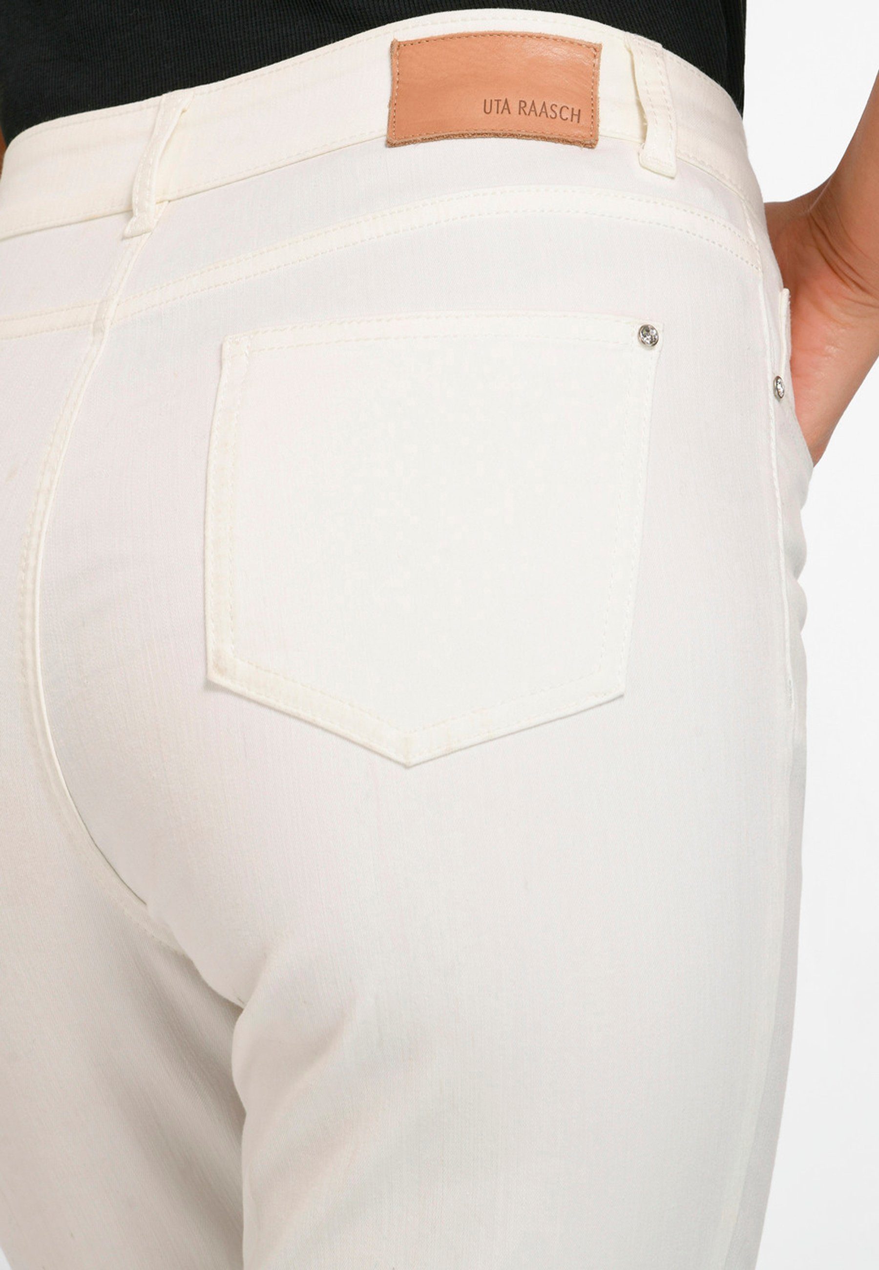 ecru mit Cotton 5-Pocket-Jeans Taschen Uta Raasch