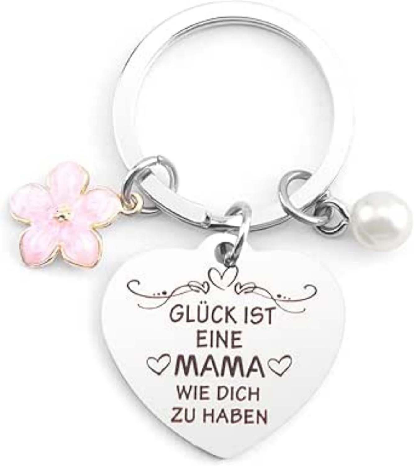 Healidy Schlüsselanhänger Schlüsselanhänger mit Muttertagsgruß, Perlenblumen-Schlüsselanhänger