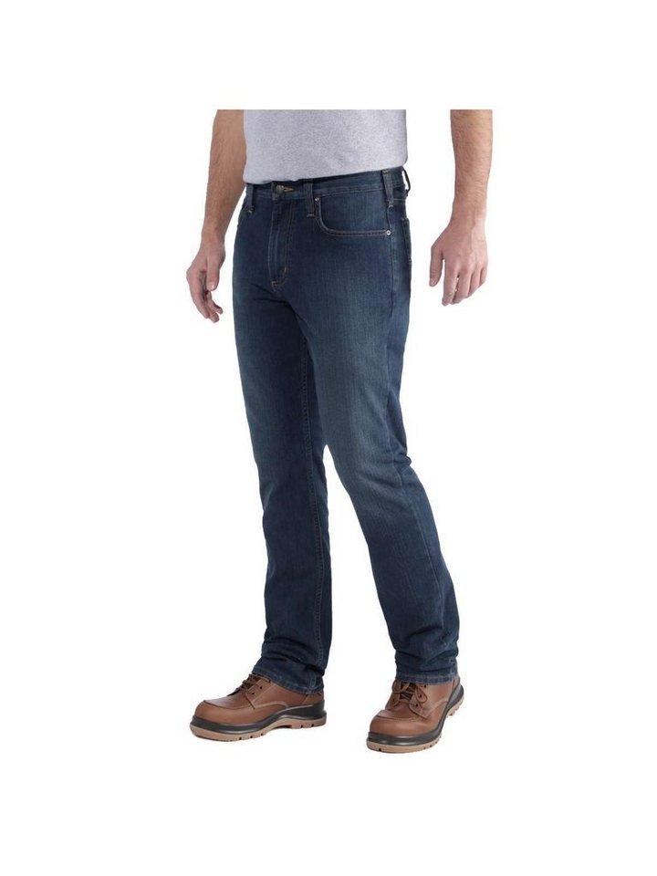 Carhartt Arbeitshose Carhartt Jeans Rugged Flex dunkelblau, Münzfach in der  rechten Vordertasche