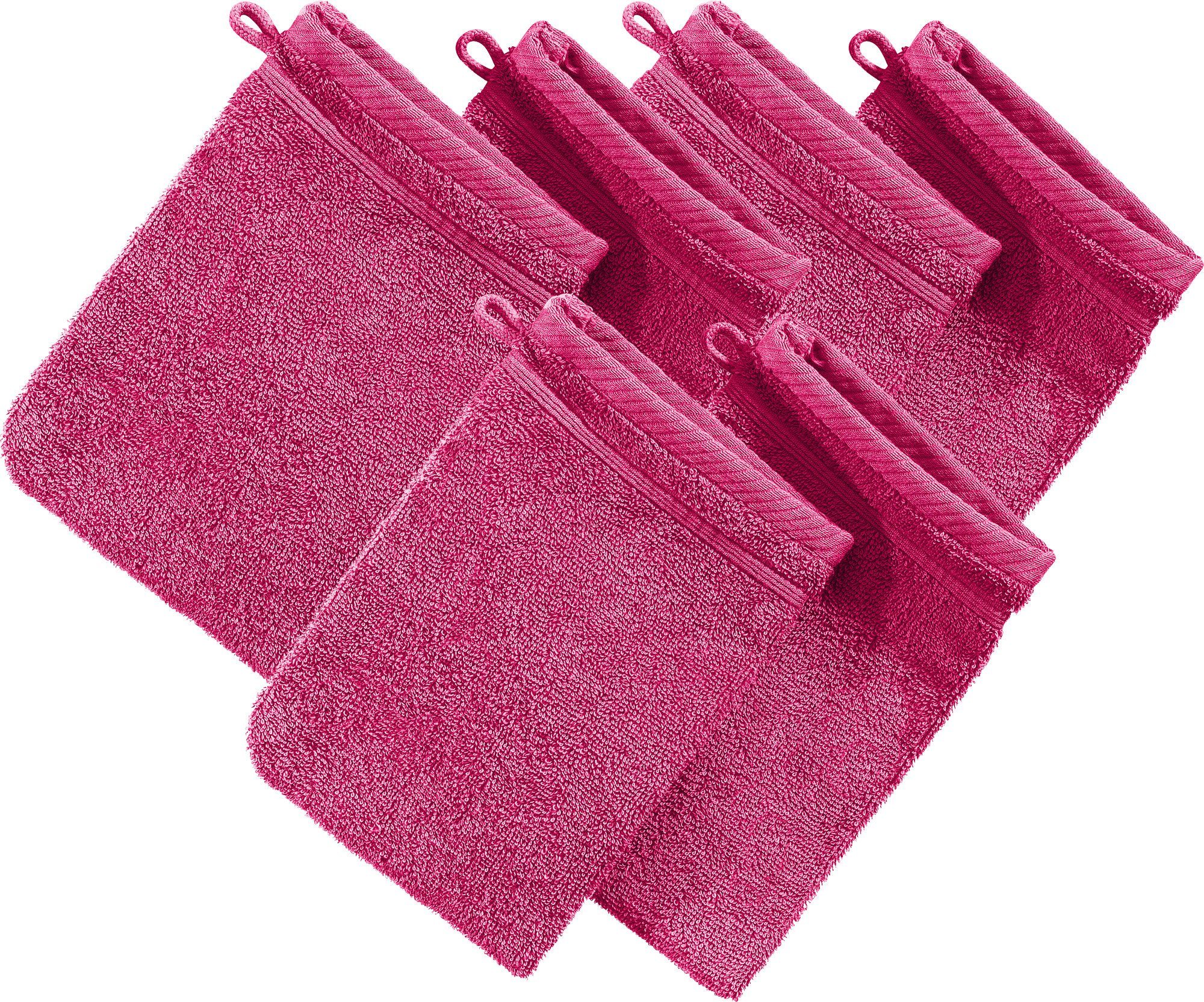 Erwin Müller Waschhandschuh Waschhandschuh "Heidelberg" 6er-Pack, Frottier, Walk-Frottier Uni
