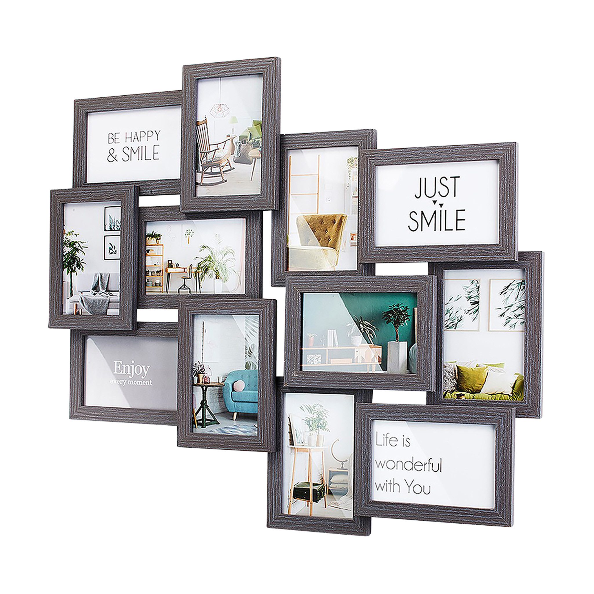 Kobolo Bilderrahmen Collage Bilderhalter Fotorahmen Holz BIG grau 10x15 cm, günstig online kaufen