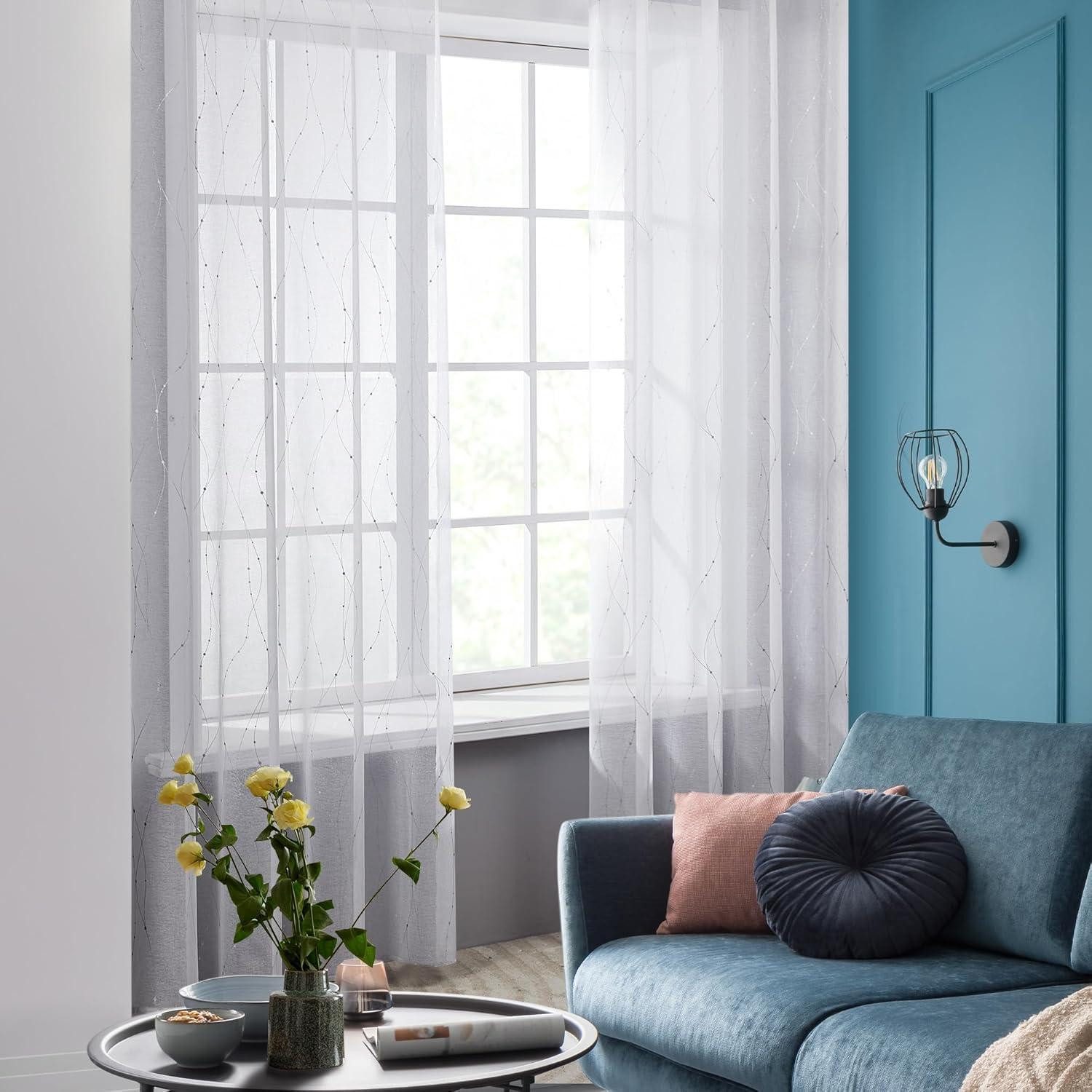 LuxusKollektion Hängedekoration Vorhang Voile Weiß Transparent günstig online kaufen