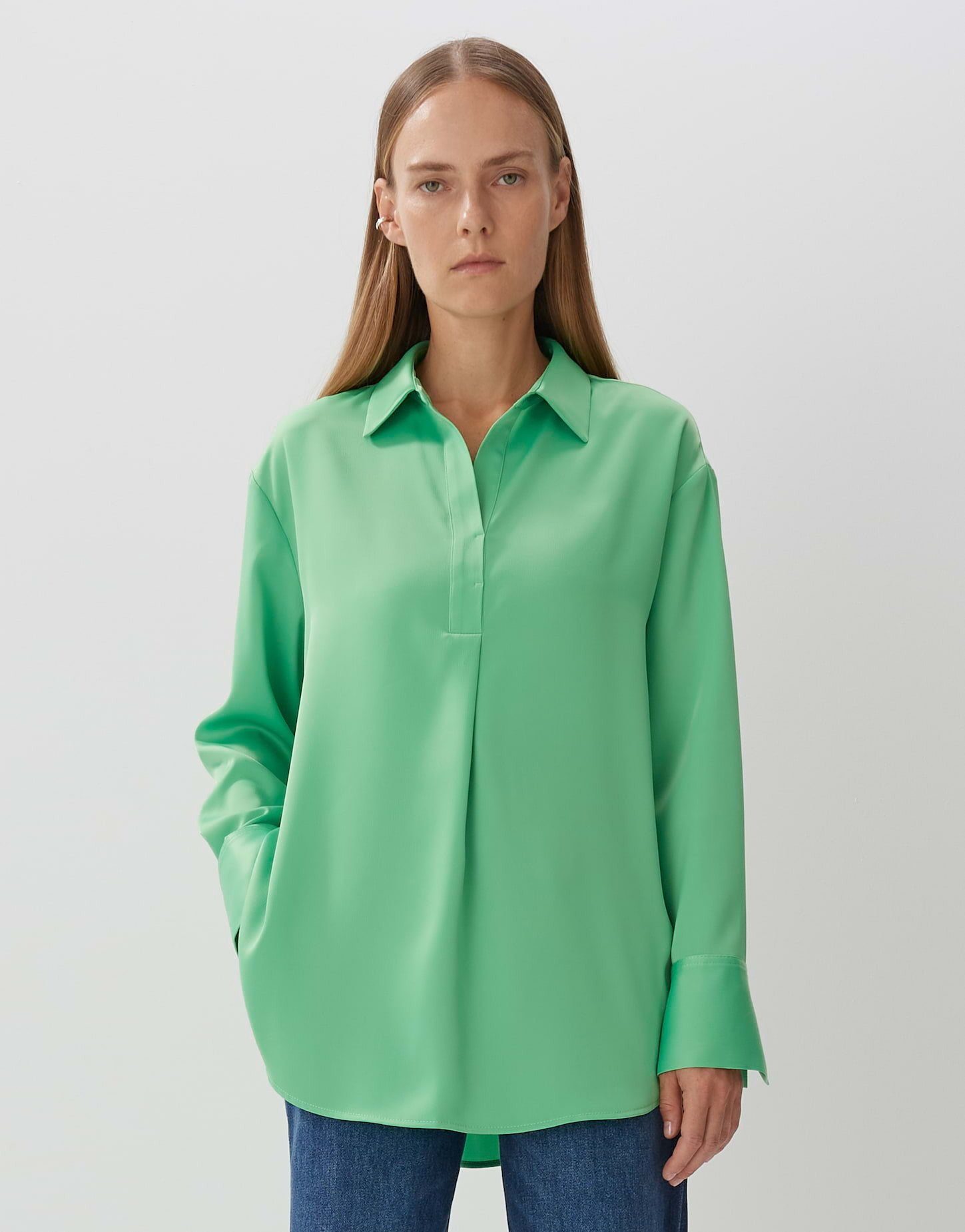 someday Satinbluse Satinbluse ZANZA Loose im Oversize Stil