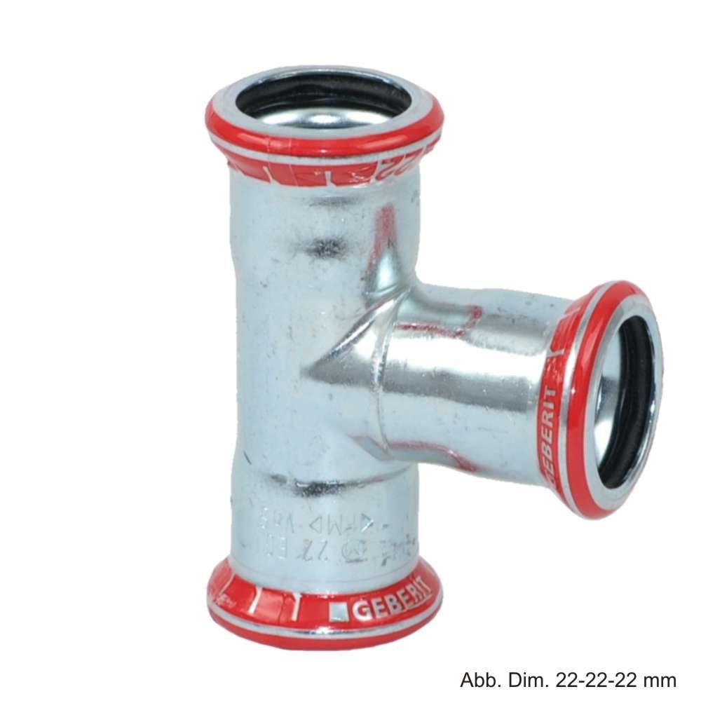GEBERIT Wasserrohr Geberit Mapress C-Stahl T-Stück, 76,1-54-76,1 mm