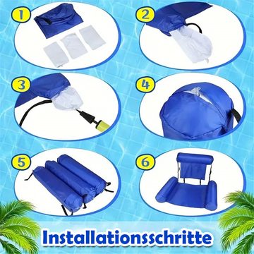 RefinedFlare Schwimmring Aufblasbares, faltbares, schwimmendes Sommerfloß aus PVC, Wasserhängematten-Luftmatratze, geeignet für Wassersport