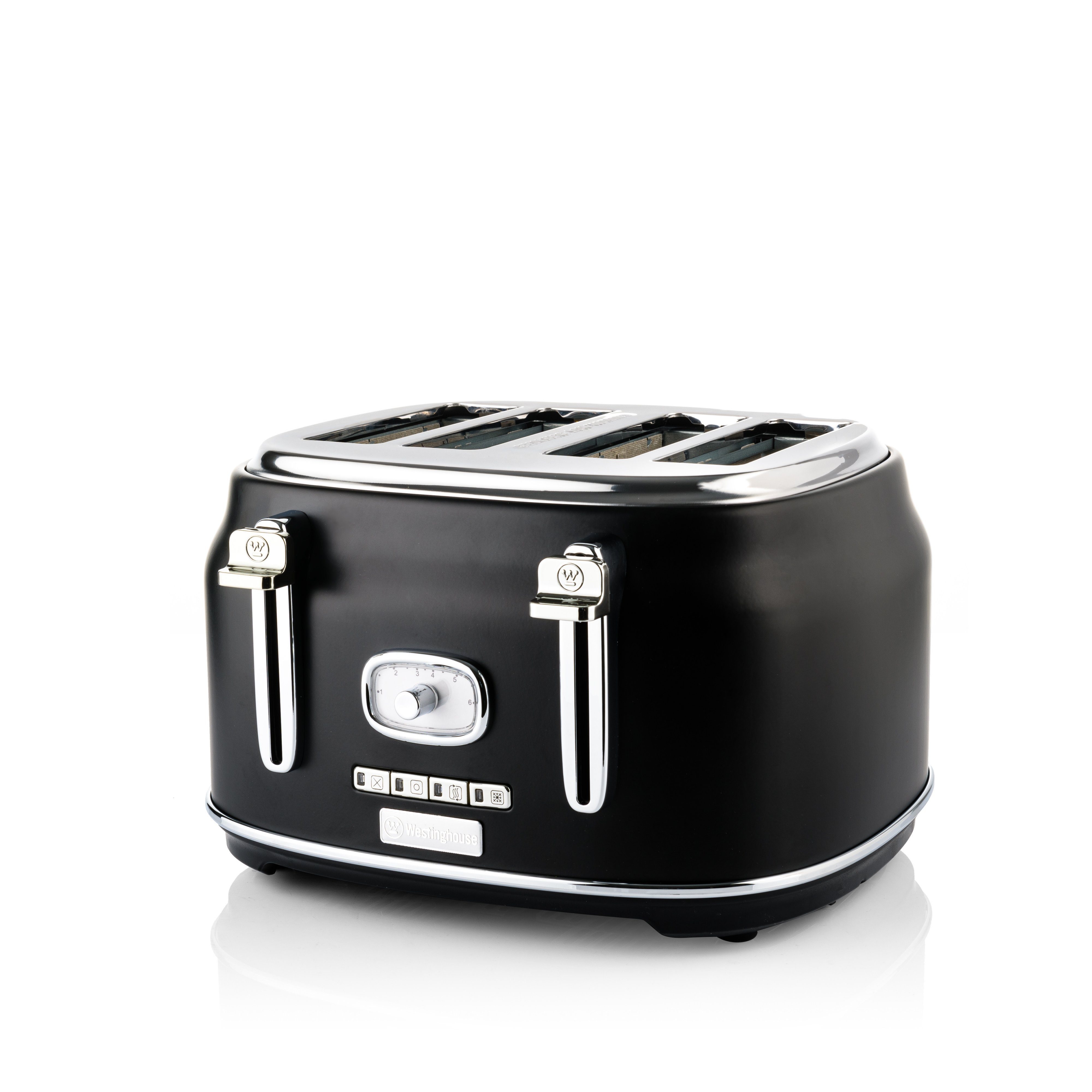 Westinghouse Toaster WKTTB809,Krümelschublade 6 Stufen, 4 kurze Schlitze, für 4 Scheiben, 1750 W, Auftau-, Aufwärm-Funktion, Überhitzungsschutz