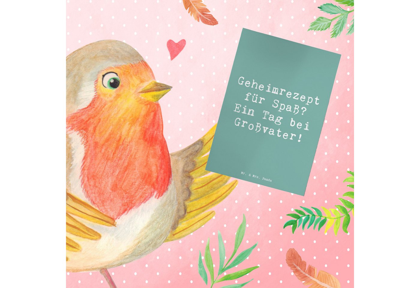 Thumbnail - Mr. & Mrs. Panda Grußkarte Spruch Tag bei Großvater - Meeresbrise - Geschenk, Spaß mit Opa, Hoch