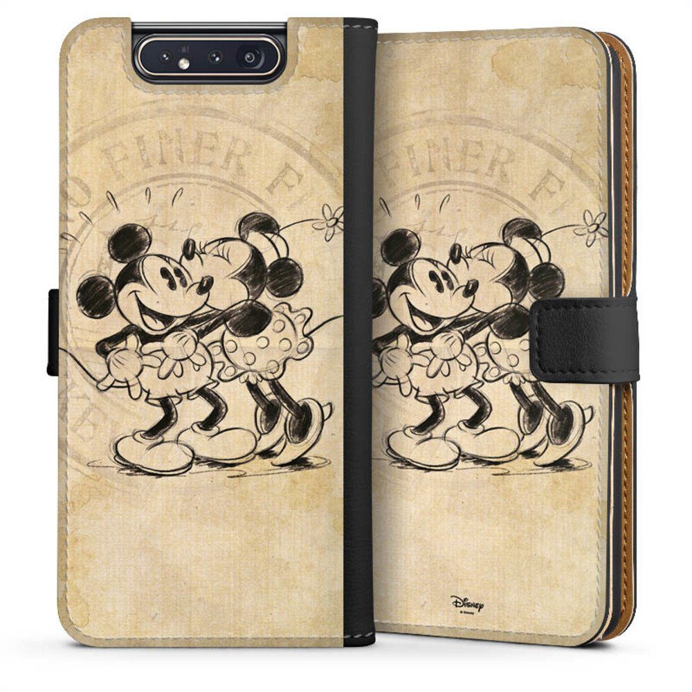 DeinDesign Handyhülle Mickey Mouse Minnie Mouse Vintage Minnie&Mickey,  Samsung Galaxy A80 Hülle Handy Flip Case Wallet Cover