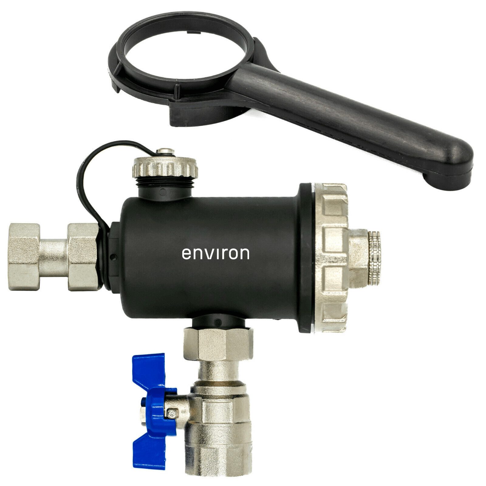 ganz24 Heizkreisverteiler Kompakt-Schlammabscheider 3/4" mit Magnet und Entleerungshahn, Inkl. Entleerungshahn und Reinigungsschlüssel