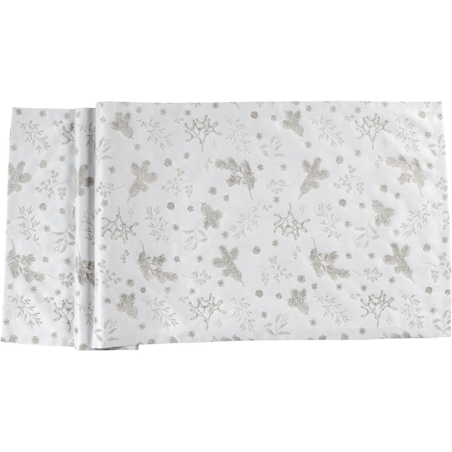 sander table + home Tischdecke Festliche Tischdecke Wonderland 85x85 cm Mitteldecke weiss silber (1-tlg)