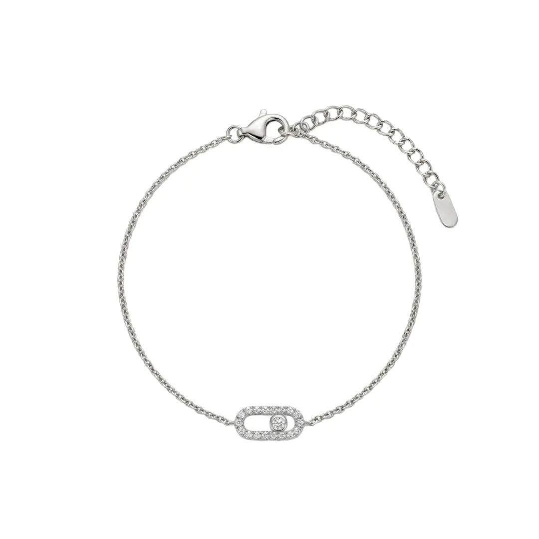Suzan Gold Silberarmband Link Crystal Armband 925 Sterling Silber – Elegantes Gliederarmband
