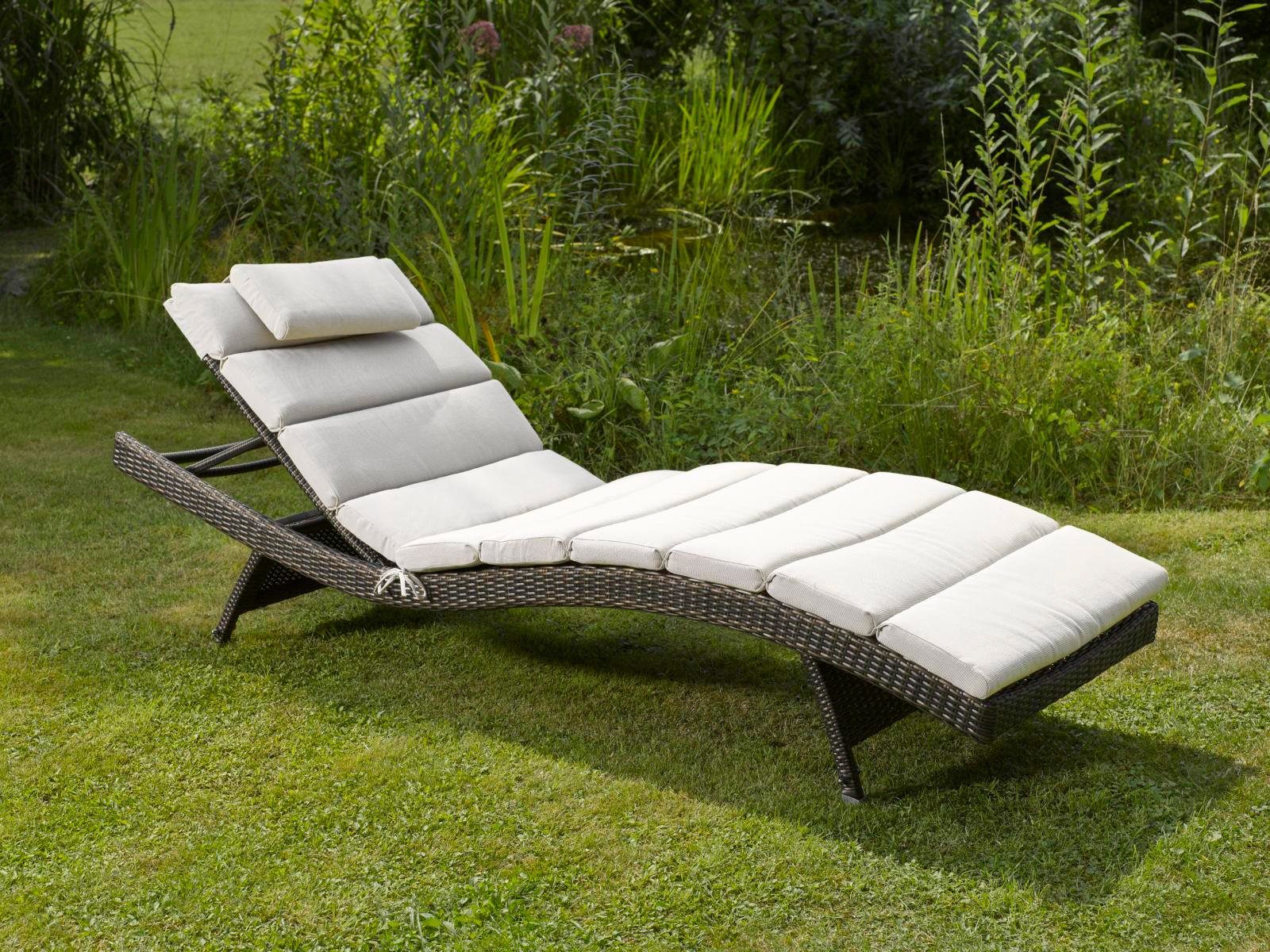 Destiny Gartenliege WAVE, Aluminium, Polyrattan, ohne Polsterauflage
