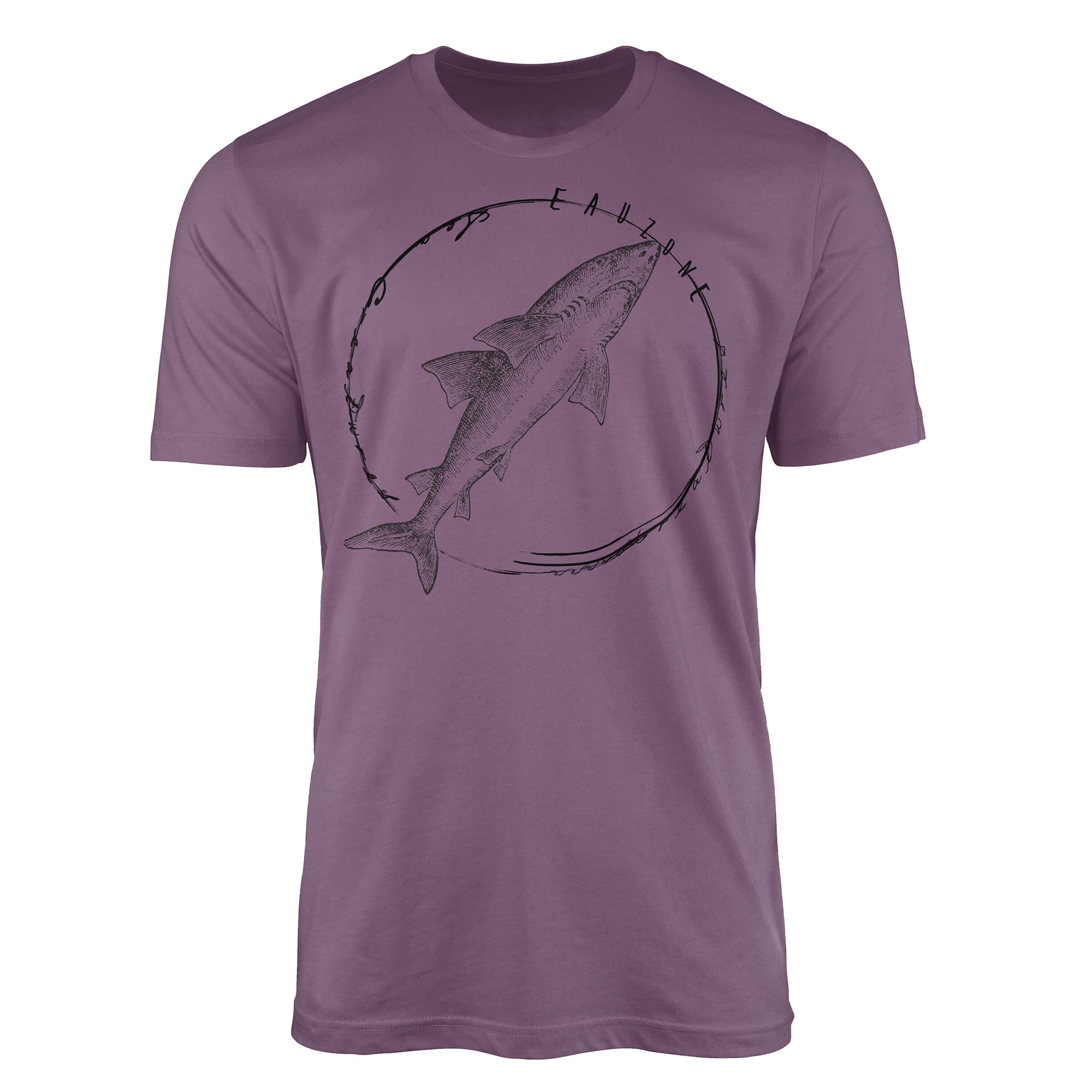 Sinus Art T-Shirt T-Shirt Tiefsee Fische - Serie: Sea Creatures, feine Struktur und sportlicher Schnitt / Sea 095 Shiraz