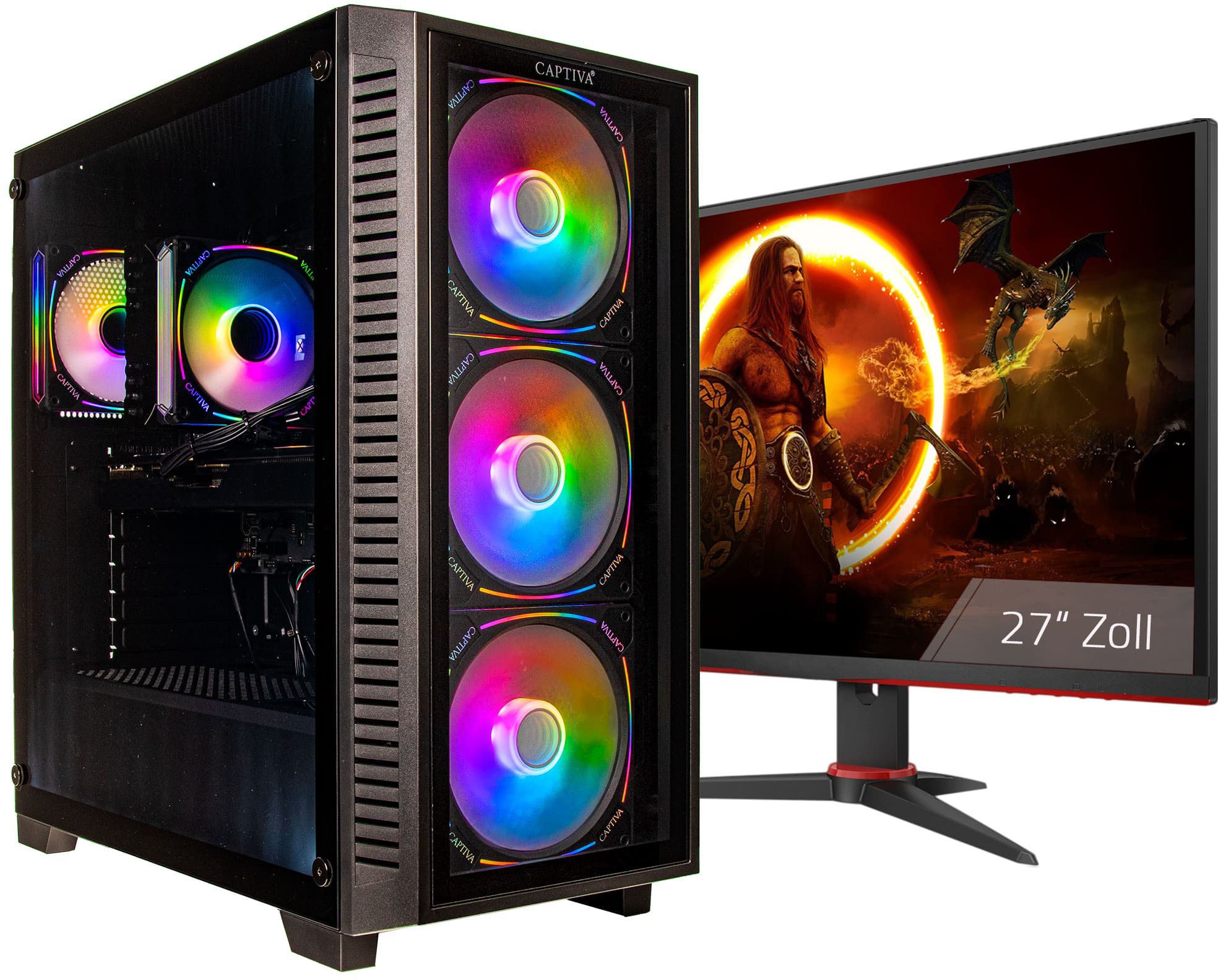 CAPTIVA Advanced Gaming R94-849 TFT Bundle Gaming-PC-Komplettsystem (27", AMD Ryzen 5 7500F, GeForce® RTX™ 5060, 32 GB RAM, 1000 GB SSD)