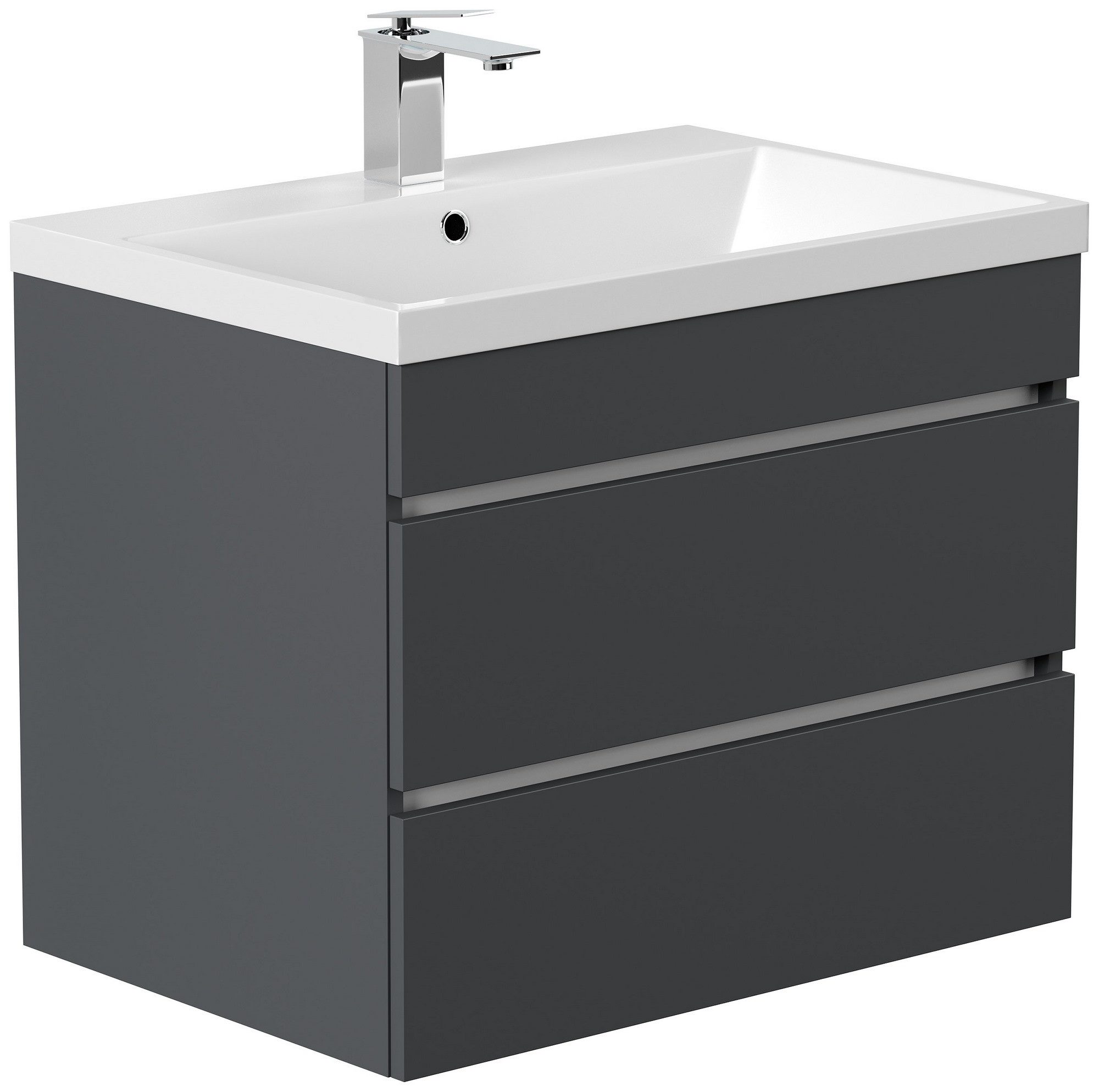 Posseik Badmöbel-Set Badmöbel Waschplatz "Fellini 70" Grafit