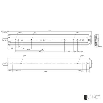 SO-TECH® Auszug Schwerlastauszug 200 kg KV2-200-H76-LC 500 - 1200 mm von JUNKER (2 St)