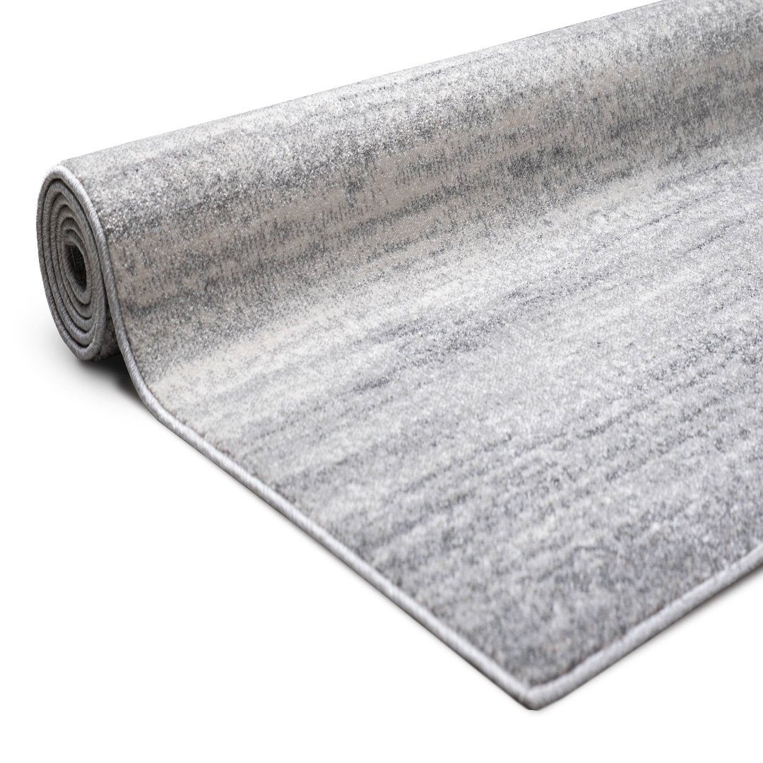 oKu-Tex Teppich Mercur, Rechteckig, Höhe: 11 mm, Teppich Mercur, Kurzflor, modernes Design, besonders weicher Flor, Grau