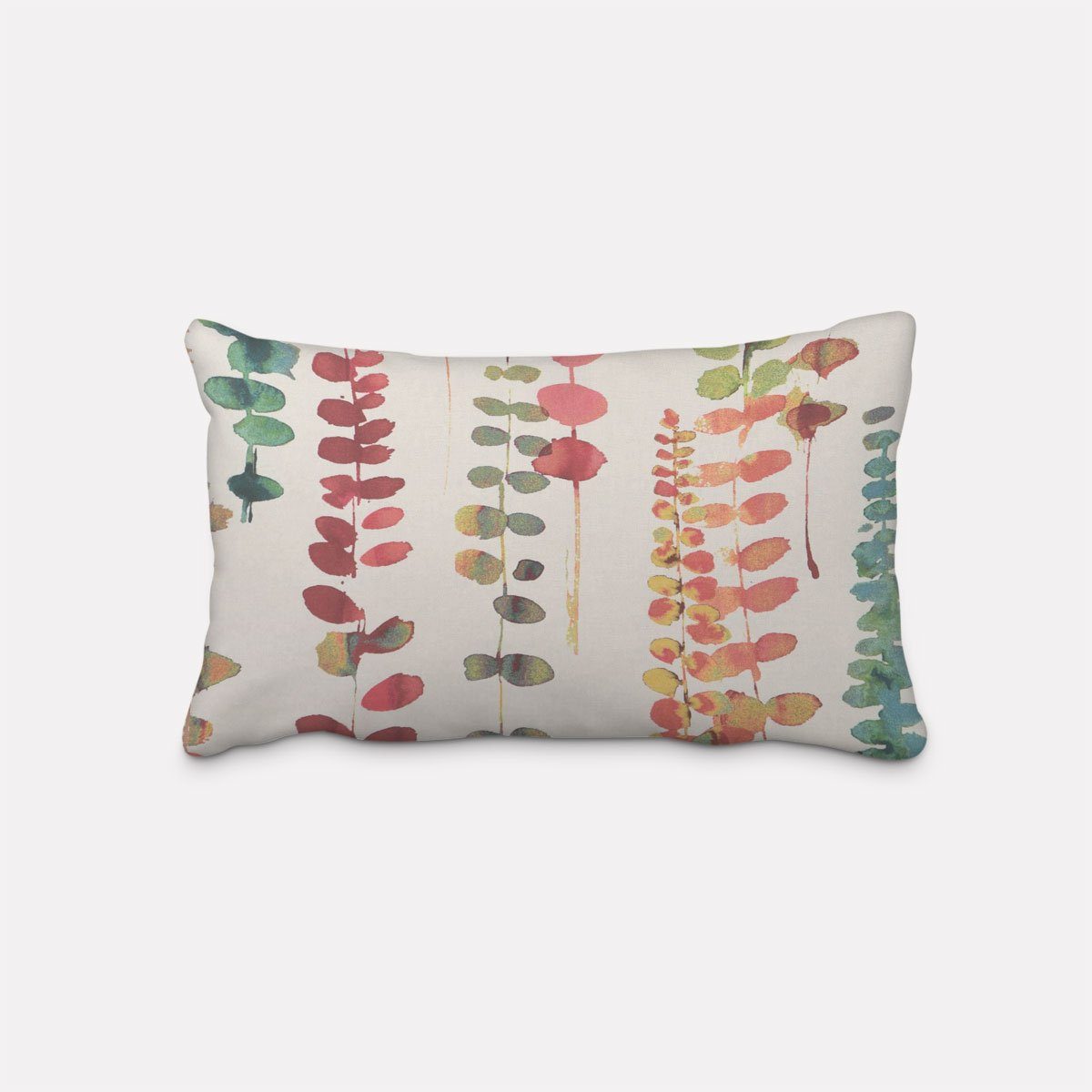 SCHÖNER LEBEN. Dekokissen Kissenhülle Ranken Blätter Aquarell beige terrakotta, made in Germany,handmade
