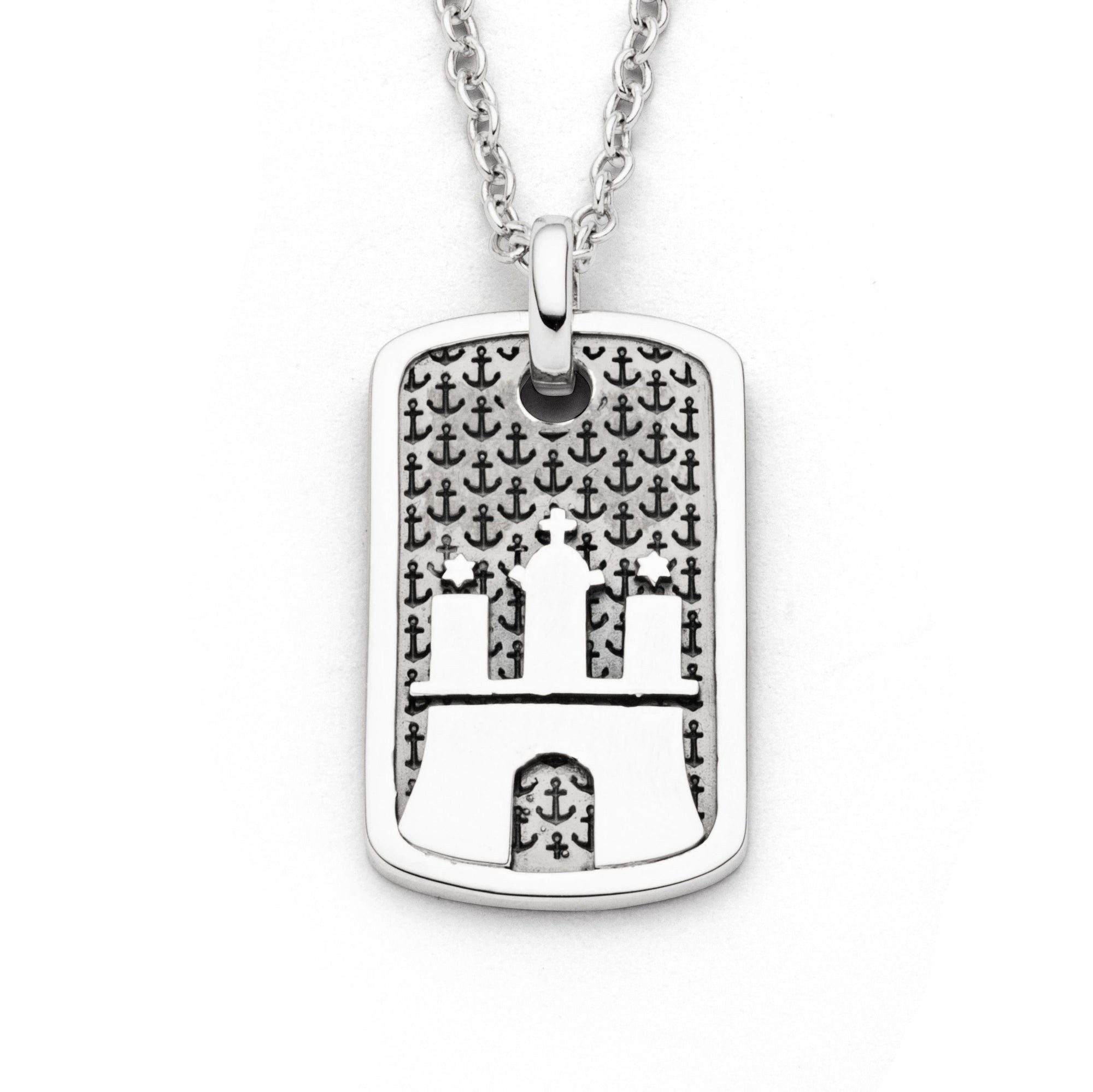 Kettenanhänger DUR Schmuck: Anhänger "Ankerplatz Hamburg",klein, 925er Sterlingsilbe