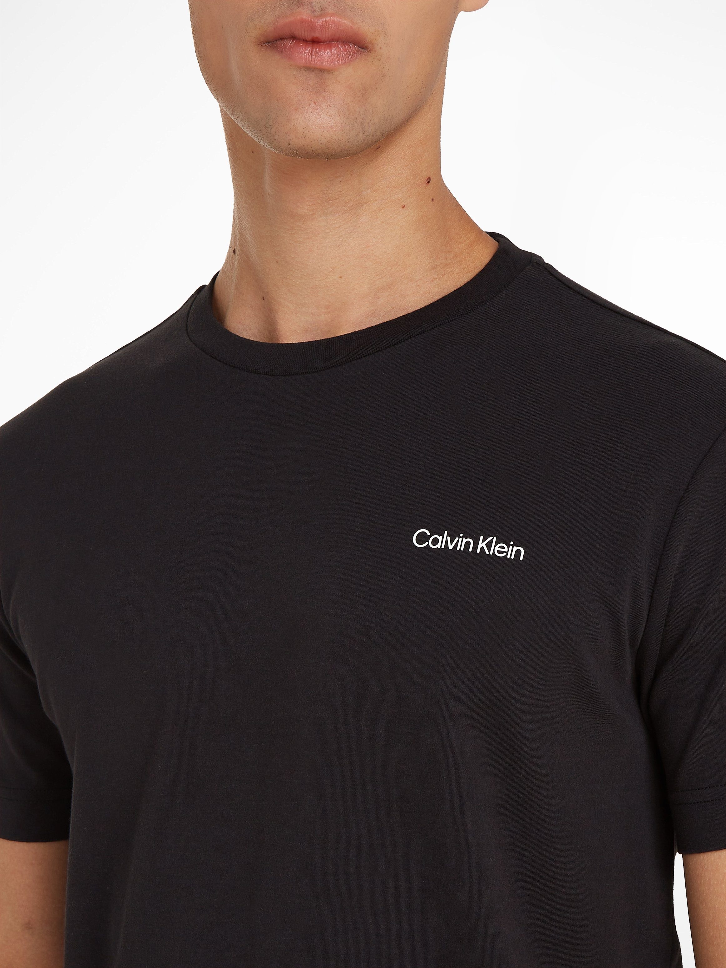 dickem T-Shirt Micro Klein Logo Winterjersey aus schwarz Calvin