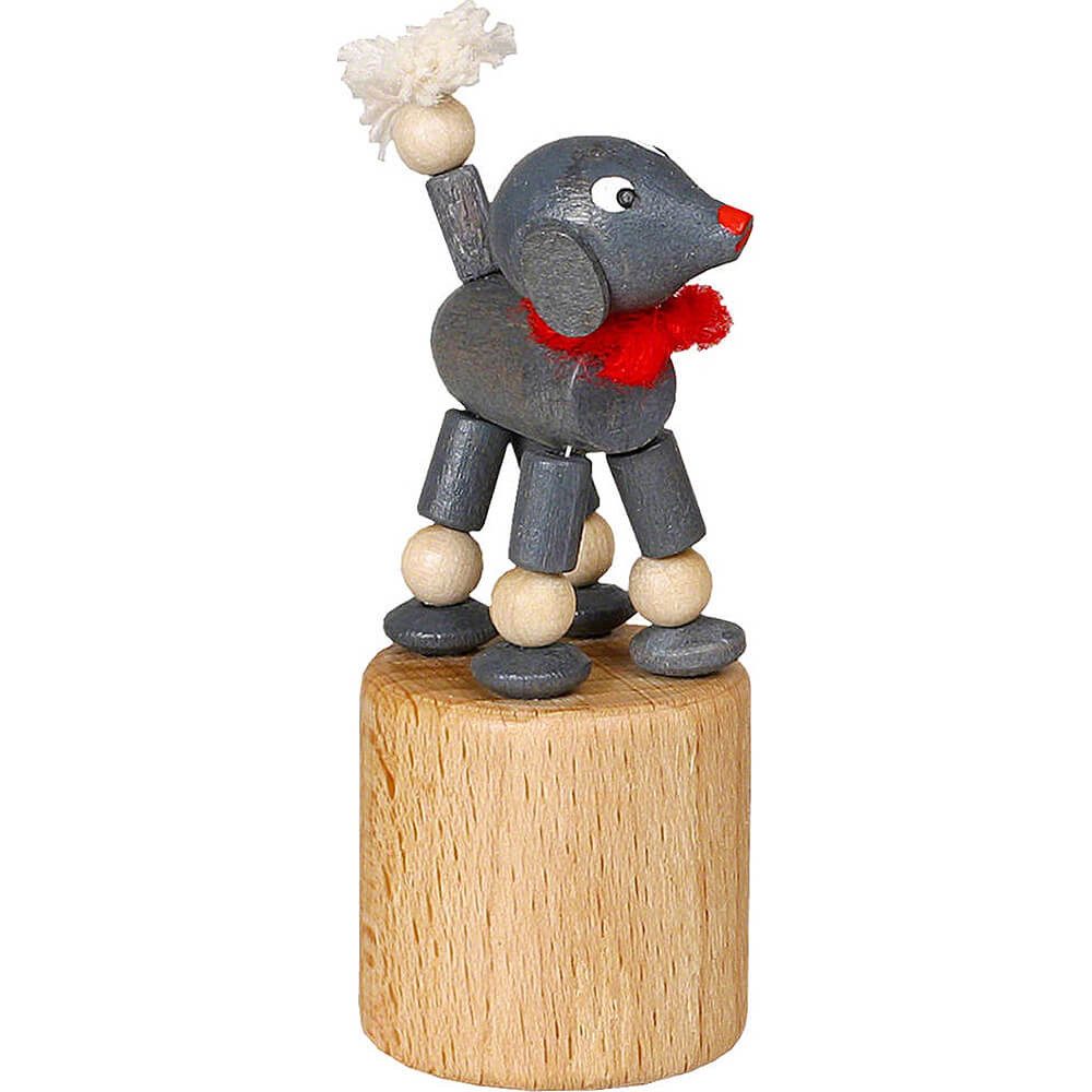 Jan Stephani Erzgebirgische Volkskunst Dekofigur Wackeltier Pudel grau (7cm) von Jan Stephani