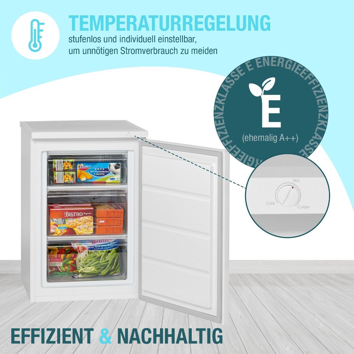 BOMANN Gefrierschrank GS 2186.1, 84.5 cm hoch, 56 cm breit, Gefrierschrank mit 85 Liter Nutzinhalt