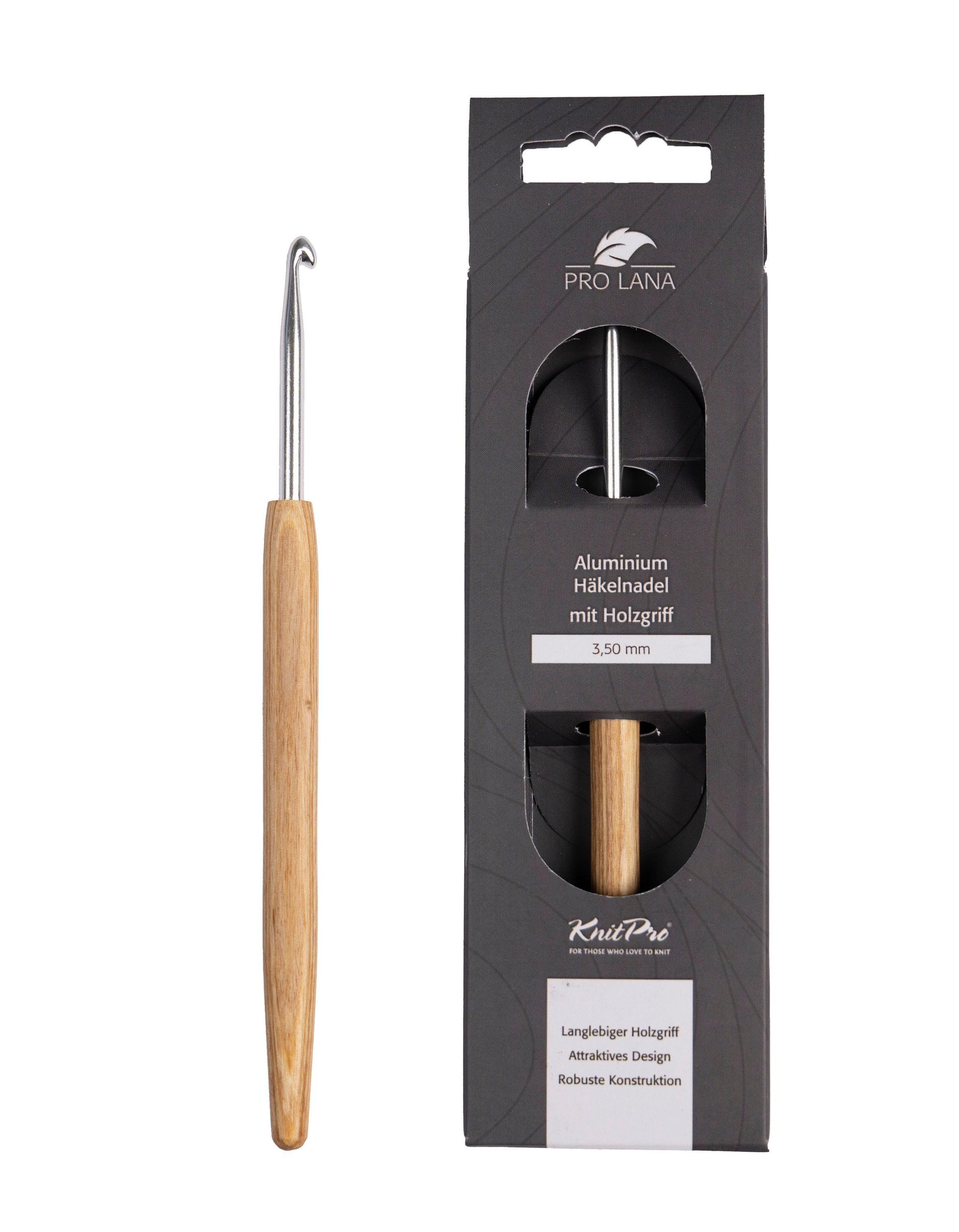 KnitPro Häkelnadeln KnitPro NATURAL Aluminium Häkelnadel, Garnhäkelnadel mit Holzgriff