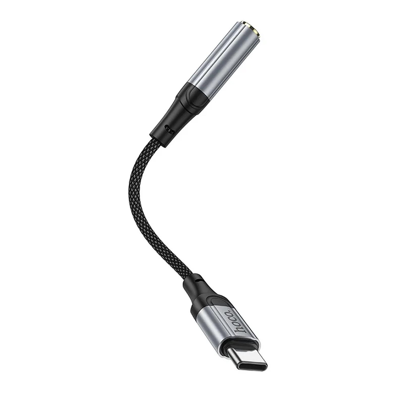 hoco. LS36 USB C Klinke Adapter 3.5 mm Audio Adapter Audio-Adapter zu USB Typ C, USB Typ C auf 3,5mm Klinke Adapter Audio Kabel kurz geflochten – Bild 3 von 5