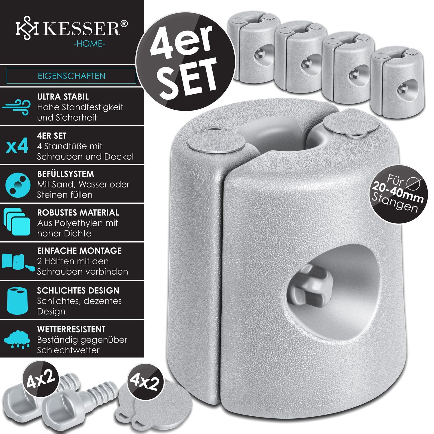 KESSER Beschwerungsgewicht, Pavillonstandfüße 4er Set Pavillon Standfuß mit günstig online kaufen
