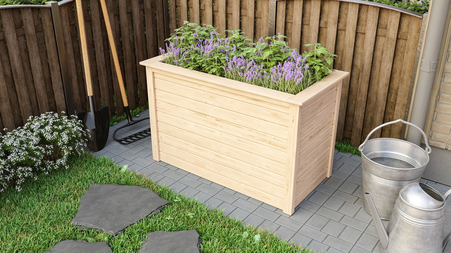 Karibu Hochbeet Karibu Hochbeet Steck- / Schraubsystem 19 mm, Typ 1, 19 mm, natur, 460 Liter, 0,72 m², inkl. feuchtigkeitshemmender