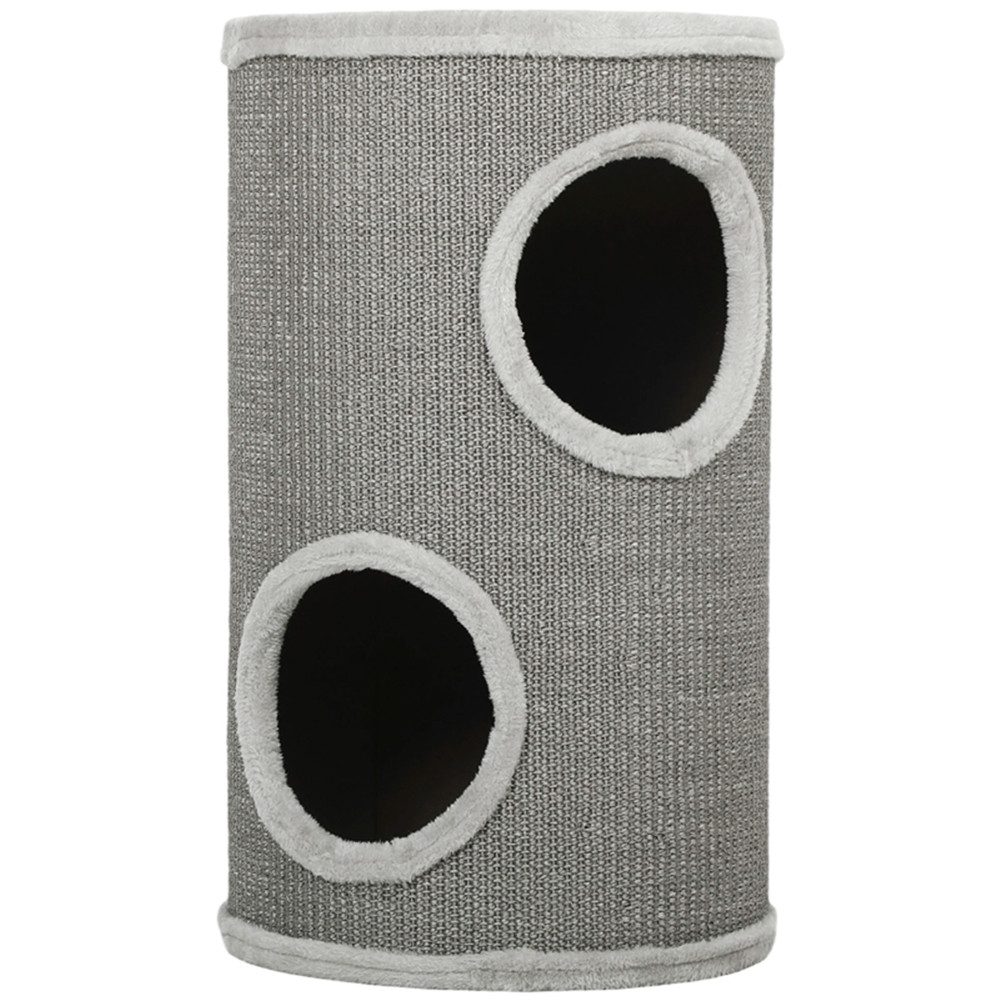Fine Life Pro Kratztonne Kratztonne, 60 cm Hoch Ø 35 cm zweistöckige Katzentonne mit 2 Höhle