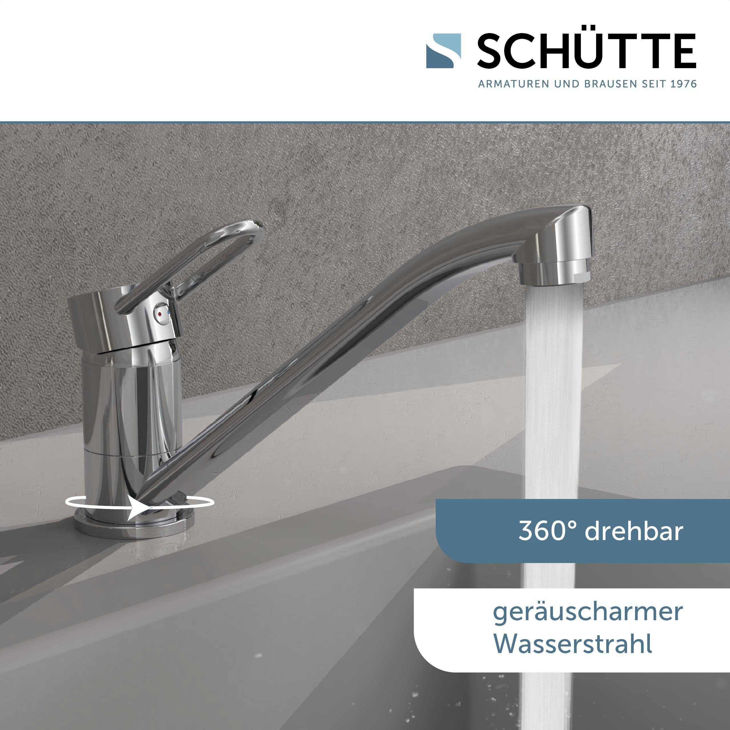 Schütte Spültischarmatur Birte 360° schwenkbarer Wasserhahn Küche, Mischbatterie, Chrom, Hochdruck
