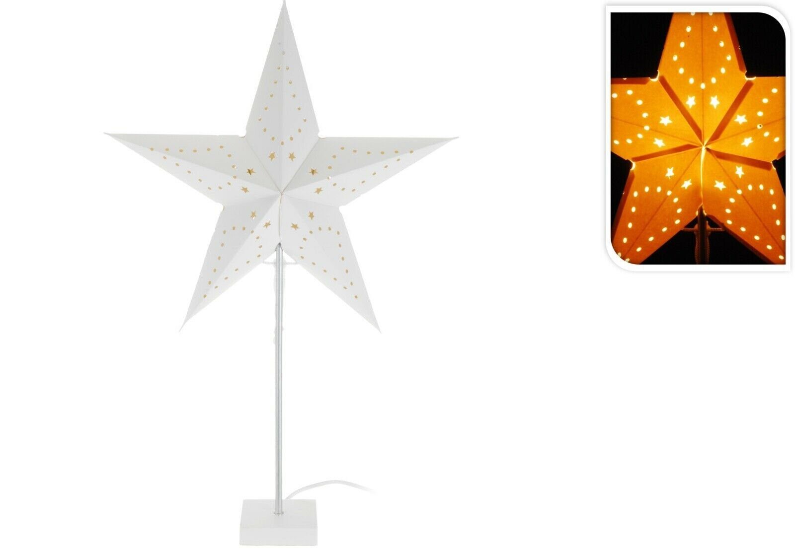 Meinposten Fensterdekoration Weihnachtsstern Tischlampe XXL 68 cm Tischleuchte Fenster Deko Stern Beleuchtung, Leuchtmittel: E14 max. 25W