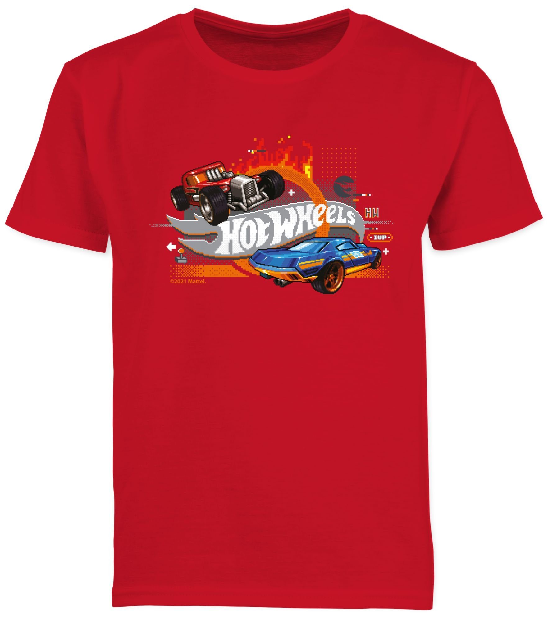 Shirtracer T-Shirt Hot Logo Rot 01 8-Bit Jungen Wheels