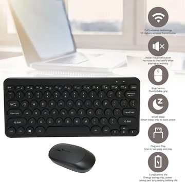 PUSOKEI 2,4 GHz Kabellos-Technologie ermöglicht flexible Tastatur- und Maus-Set, mit ergonomischem Design & schlanker Form maximale Bewegungsfreiheit