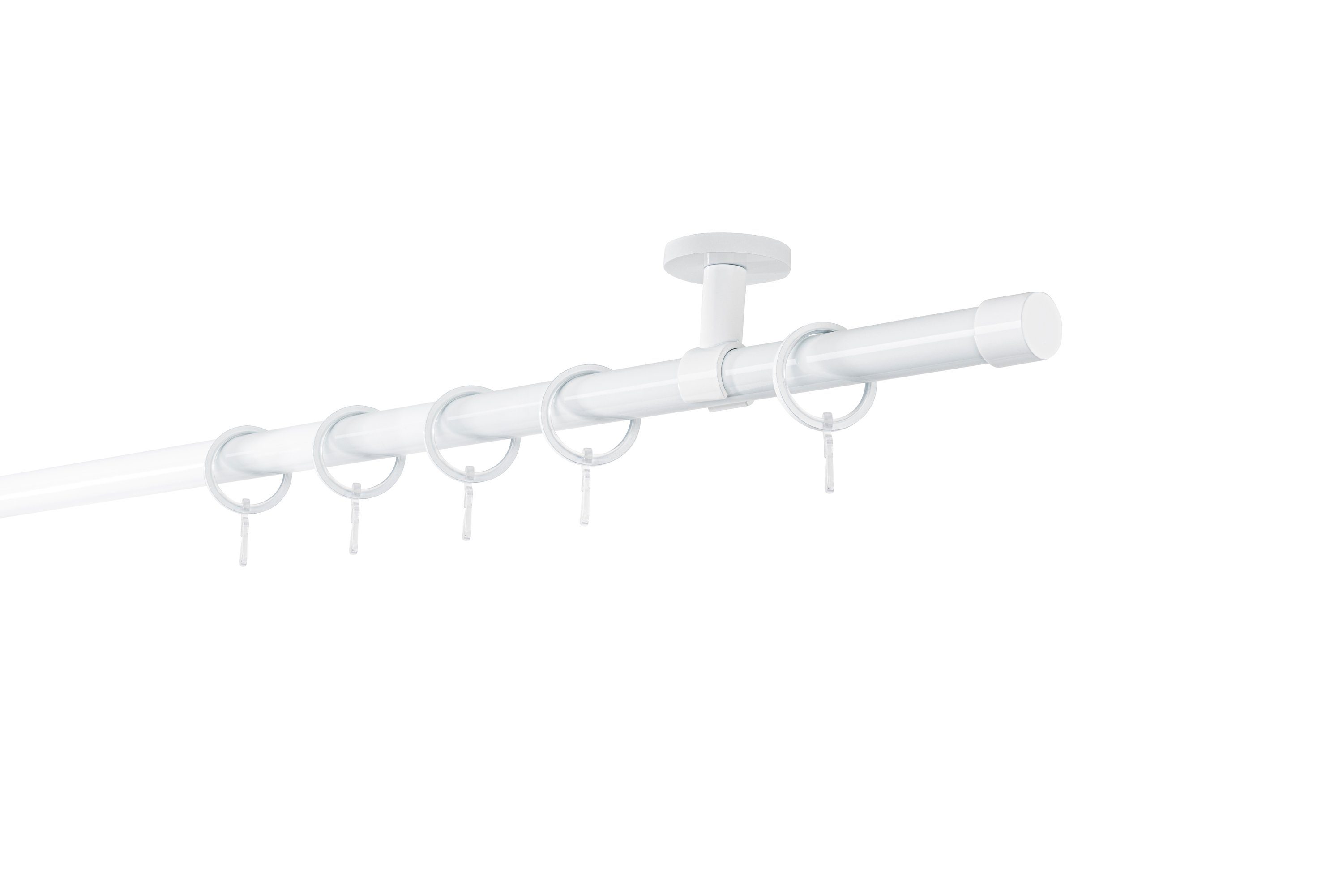 ondeco Gardinenstange Rundrohr Deckenabstand 4cm Kappe, Ø 20 mm, 1-läufig-l günstig online kaufen