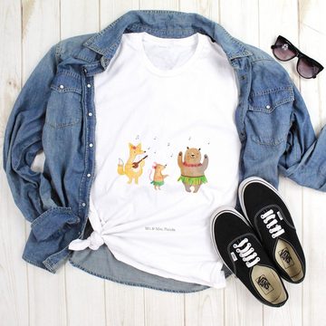 Mr. & Mrs. Panda T-Shirt Waldtiere Aloha - Weiß - Geschenk, T-Shirt mit Spruch, gute Laune, Bä (1-tlg)