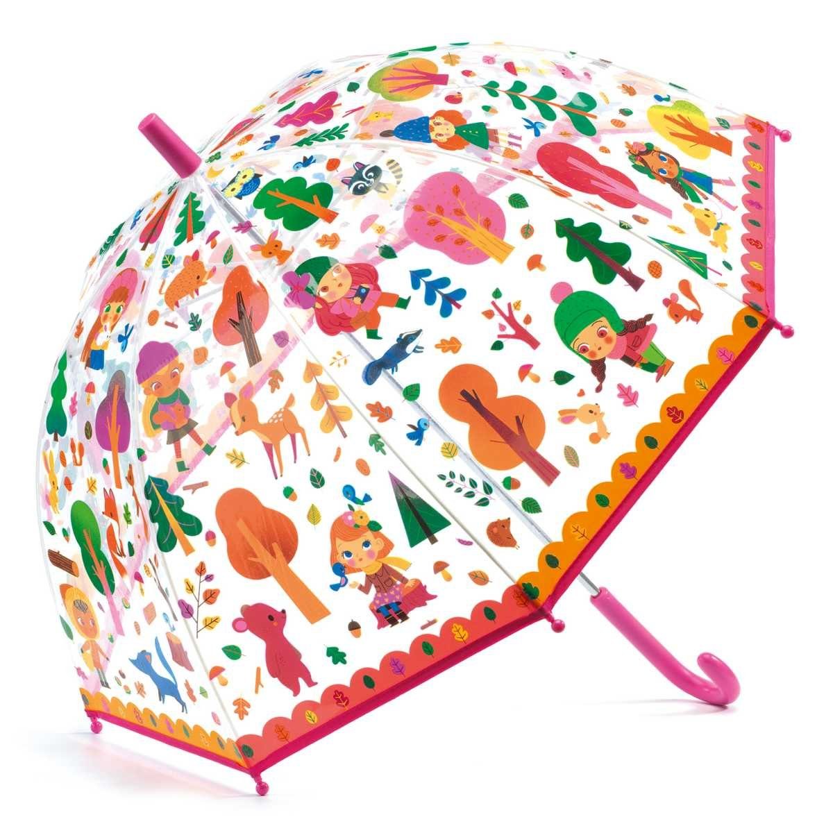DJECO Stockregenschirm Wald Regenschirm für 70 cm Kinder x 68 Ø